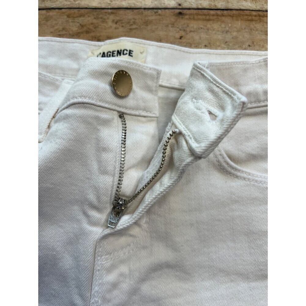 L'Agence Cream Audrey Shorts 25 Mid Rise Vintage White - Picture 5 of 13